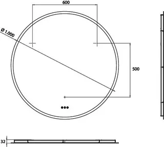 Emco Lichtspiegel pure++ 41010 mit 3 Touchsensoren 1000mm – Bild 3