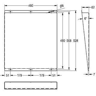 Aquarotter Spiegel, HEAVY DUTY, Edelstahl, 460x531x62 mm, schräg, sichtb. Bef. – Bild 3