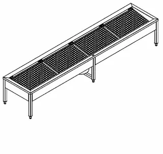 Aquarotter Stiefelreinigungsanl., SIRIUS, Edst., 2800x500x600 mm, 4 Reinigungsplätze – Bild 2