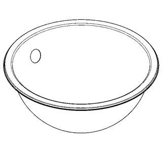 Aquarotter Rundbecken, RONDO, Edelstahl, 340x142 mm, Überlauf, hochglanz – Bild 2