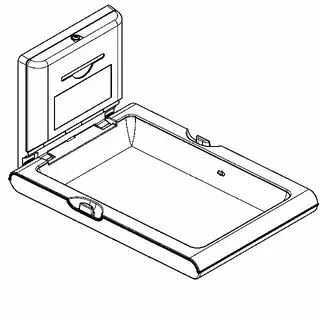 Aquarotter Wickeltisch, CAMBRINO, PP weiß, Front Edst., klappbar, offen 550x480x890 mm – Bild 2