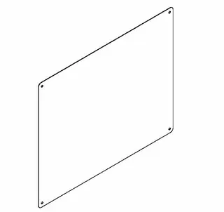 Aquarotter Spiegel, RODAN, Edelstahl, 500x400x1 mm, sichtbare Befestigung – Bild 2