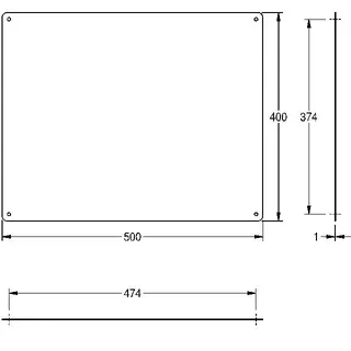 Aquarotter Spiegel, RODAN, Edelstahl, 500x400x1 mm, sichtbare Befestigung – Bild 3