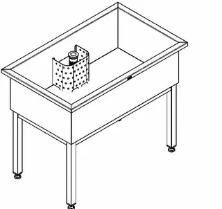 Aquarotter Werkraumbecken, SIRIUS, Edelstahl, 1000x800x600 mm, Unterbau – Bild 2
