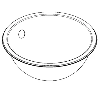 Aquarotter Rundbecken, RONDO, Edelstahl, 340x142 mm, Überlauf, seidenmatt – Bild 2