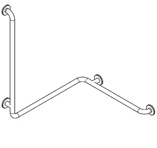 Aquarotter Wandhandlauf, CONTINA, Edelstahl, f. Ecken, 806x983x726 mm, Ausf. rechts – Bild 2