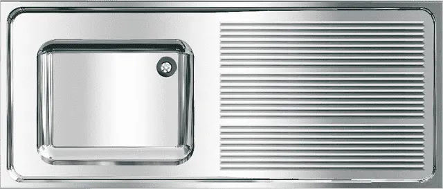 Aquarotter Gewerbespüle, MAXIMA, Edelstahl, 1400x432x600 mm, Tropfteil rechts