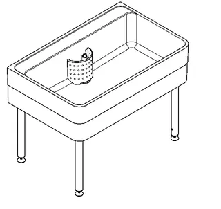 Aquarotter Werkraumbecken, SIRIUS, MIRANIT, 1100x800x700 mm, Unterbau – Bild 2