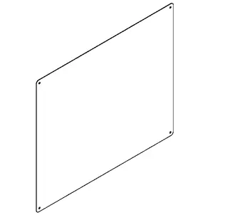 Aquarotter Spiegel, RODAN, Edelstahl, 600x500x1 mm, sichtbare Befestigung – Bild 2
