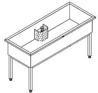 Aquarotter Werkraumbecken, SIRIUS, Edelstahl, 1500x800x600 mm, Unterbau – Bild 2