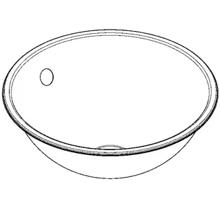 Aquarotter Rundbecken, RONDO, Edelstahl, 387x155 mm, Überlauf, hochglanz – Bild 2