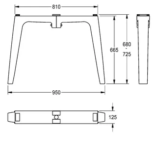 Aquarotter Brückenfuß, FUTURA exklusiv, MIRANIT, 125x665x950 mm – Bild 3