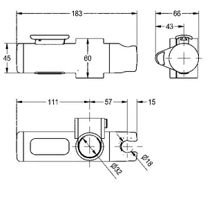Aquarotter Duschkopfhalter, CONTINA, Kunststoff, für Stützgriffe mit 32 mm Durchmesser – Bild 3