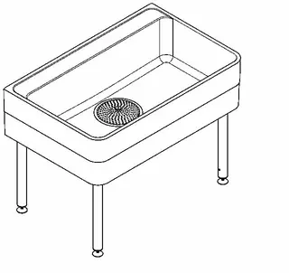 Aquarotter Werkraumbecken, SIRIUS, MIRANIT, 1100x800x700 mm, U-Bau, Schlammfang – Bild 2