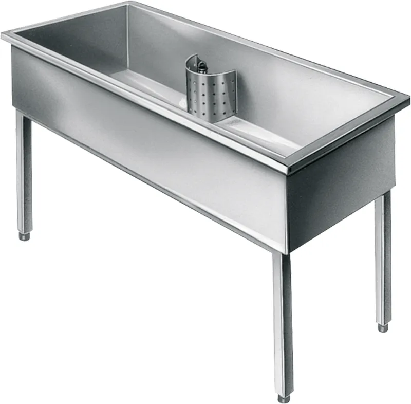 Aquarotter Werkraumbecken, SIRIUS, Edelstahl, 2000x800x600 mm, Unterbau