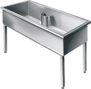 Aquarotter Werkraumbecken, SIRIUS, Edelstahl, 2000x800x600 mm, Unterbau