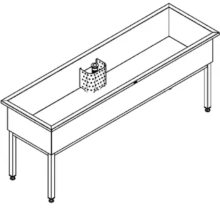 Aquarotter Werkraumbecken, SIRIUS, Edelstahl, 2000x800x600 mm, Unterbau – Bild 2