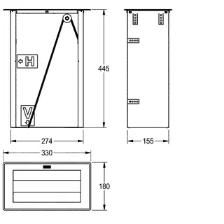 Aquarotter Papierhandtuchspender, RODAN, Edst., 330x445x180 mm, Einbau von oben/vorn – Bild 3