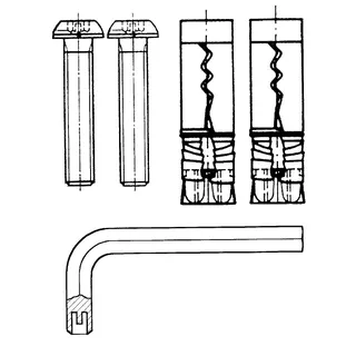 Aquarotter Sicherungssystem, HEAVY DUTY, 2 Schrauben, 2 Schwerlastdübel, Bit – Bild 2