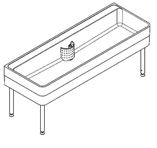Aquarotter Werkraumbecken, SIRIUS, MIRANIT, 2000x800x700 mm, Unterbau – Bild 2