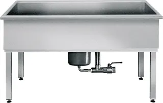 Aquarotter Werkraumbecken, SIRIUS, Edelstahl, 1000x800x600 mm, U-Bau, Schlammfang
