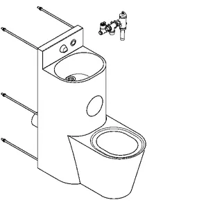 Aquarotter Sanitärkombination, HEAVY DUTY, Edst., Hw.-Mont., DrSp., hydr., WC mi. – Bild 2