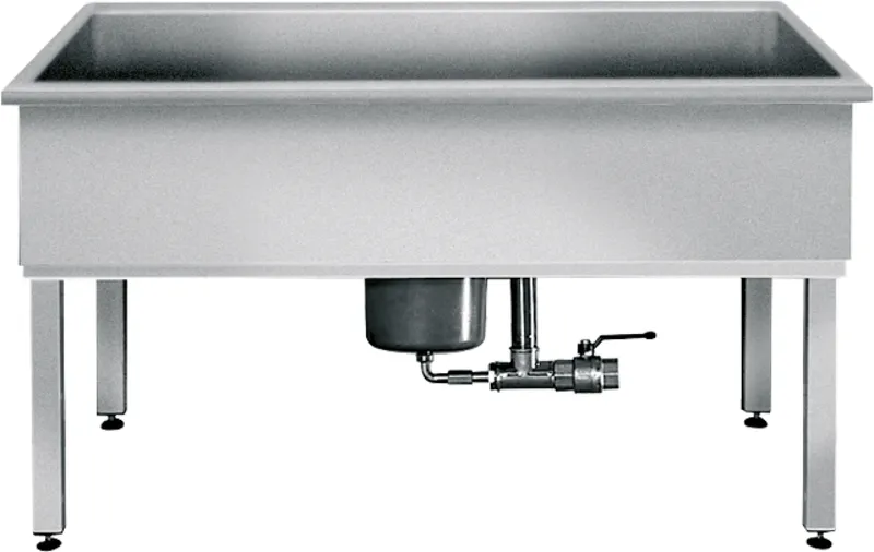 Aquarotter Werkraumbecken, SIRIUS, Edelstahl, 1500x800x600 mm, U-Bau, Schlammfang