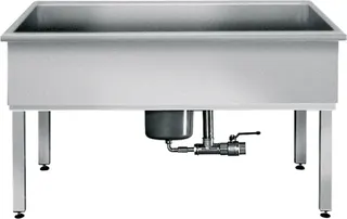 Aquarotter Werkraumbecken, SIRIUS, Edelstahl, 1500x800x600 mm, U-Bau, Schlammfang