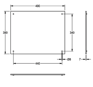 Aquarotter Spiegel, HEAVY DUTY, Edelstahl, 490x390x7 mm, diebstges. Befestigung – Bild 3