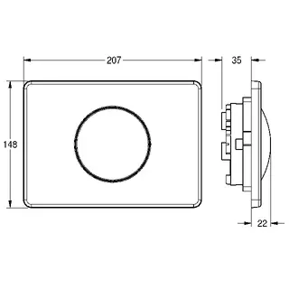 Aquarotter Betätigungsplatte, Edelstahl, 207x148 mm, für Spülkasten – Bild 3