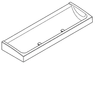 Aquarotter Waschrinne, FUTURA exklusiv, MIRANIT, 1800x170x570 mm, 2 Ablaufventile – Bild 2
