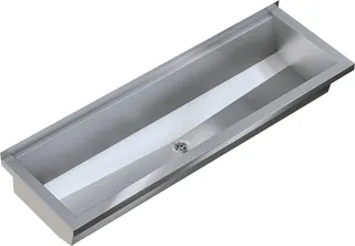 Aquarotter Waschrinne, PLANOX, Edelstahl, W.-Mont., 1200x210x382 mm, o. Arm-bank