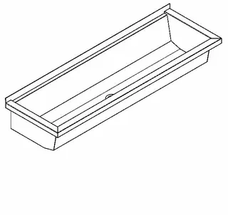 Aquarotter Waschrinne, PLANOX, Edelstahl, W.-Mont., 1200x210x382 mm, o. Arm-bank – Bild 2