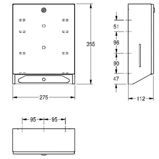Aquarotter Papierhandtuchsp., RODAN, Edst., 275x355x112 mm, Aufputz – Bild 3