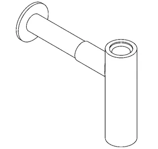 Aquarotter Siphon, XINOX, für Waschtisch, verchromt, Abgang waagerecht – Bild 2