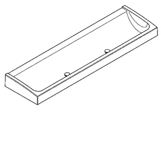 Aquarotter Waschrinne, FUTURA exklusiv, MIRANIT, 2100x170x570 mm, 2 Ablaufventile – Bild 2
