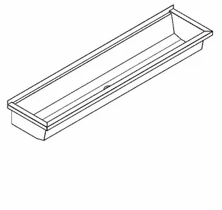 Aquarotter Waschrinne, PLANOX, Edelstahl, W.-Mont., 1600x210x382 mm, o. Arm-bank – Bild 2