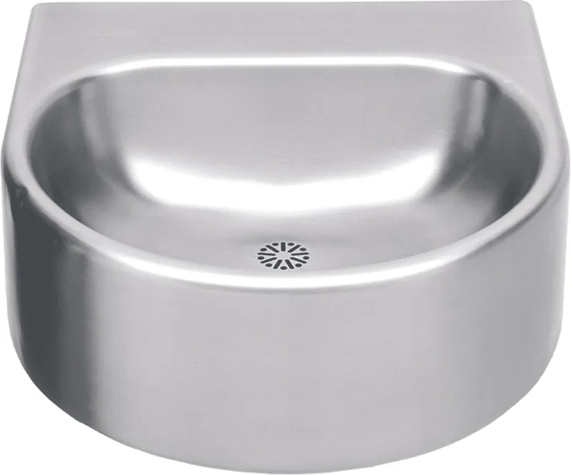 Aquarotter Einzelwaschtisch, ANIMA, Edelstahl, 460x230x490 mm, mit Hahnloch