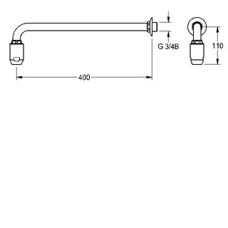 Aquarotter Notduschkopf, DN20, grün, 65 l/min, mit Wandarm – Bild 3