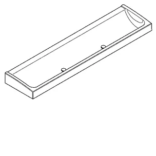 Aquarotter Waschrinne, FUTURA exklusiv, MIRANIT, 2400x170x570 mm, 2 Ablaufventile – Bild 2