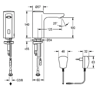 Aquarotter Standventil, F5, elek., o. Mischung, 5l, Steckernetzteil 230 VAC – Bild 3