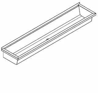 Aquarotter Waschrinne, PLANOX, Edelstahl, W.-Mont., 1800x210x382 mm, o. Arm-bank – Bild 2