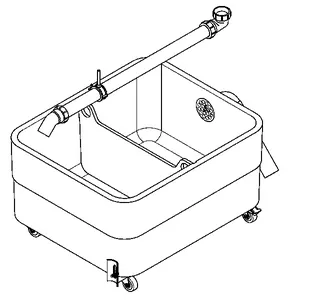 Aquarotter Schlammfangbecken, SIRIUS, MIRANIT, 660x370x550 mm, auf Rollen – Bild 2