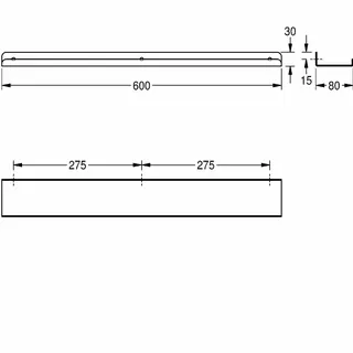 Aquarotter Ablage, HEAVY DUTY, Edelstahl, 600x30x80 mm, Aufputz – Bild 3