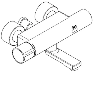Aquarotter Wandbatterie, F5, elek., Thermostat, Schwenkauslauf, 215 mm, TD, f. Netzteil – Bild 2