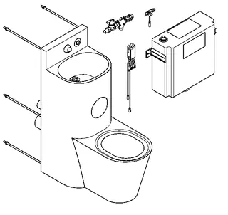 Aquarotter Sanitärkombination, HEAVY DUTY, Edst., Hw.-Mont., SPK, elektr., WC mi. – Bild 2