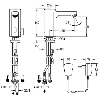 Aquarotter Standbatterie, F5, elek., Mischer, Niederdruck, Steckernetzteil 230 VAC – Bild 3
