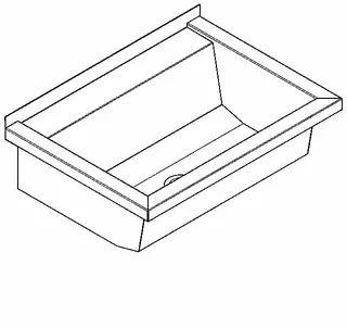 Aquarotter Waschrinne, PLANOX, Edelstahl, W.-Mont., 600x210x442 mm, m. Arm-bank – Bild 2