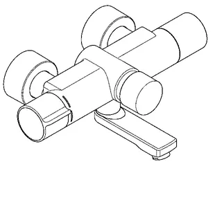 Aquarotter Wandbatterie, F5, hydr., Thermostat, Schwenkauslauf, 195 mm, Hygieneeinheit – Bild 2