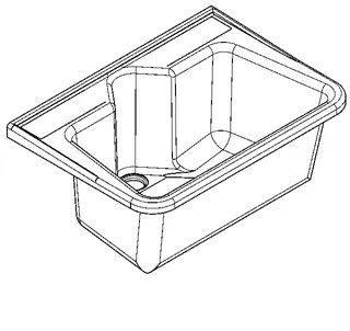Aquarotter Mehrzweckbecken, SIRIUS, GFK, 700x320x495 mm, weiß – Bild 2